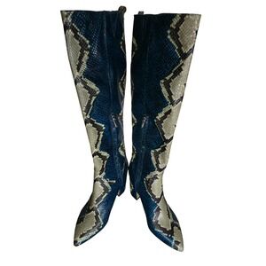 Sam‎ Edelman HAI Snake Skin Boots Size 8.5 Multi-Color Print G0568L2401